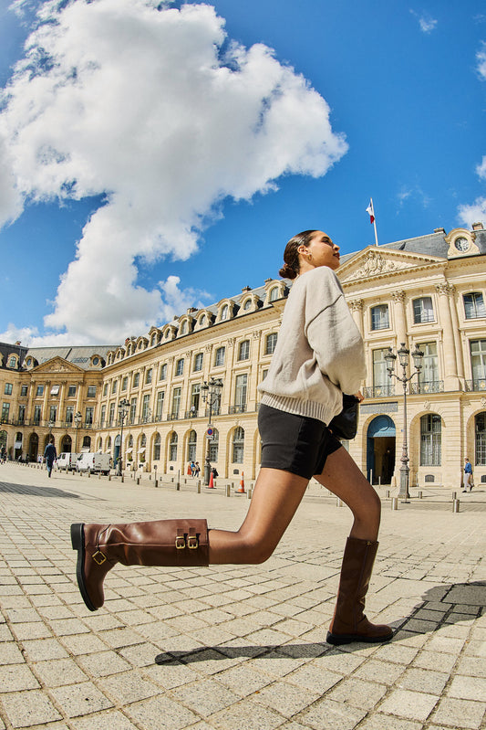 DF025  bottes motardes marron