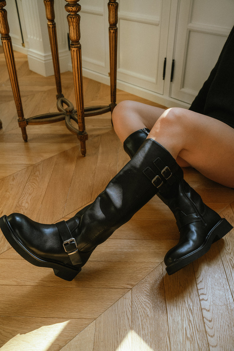 DF025 Bottes motardes noire