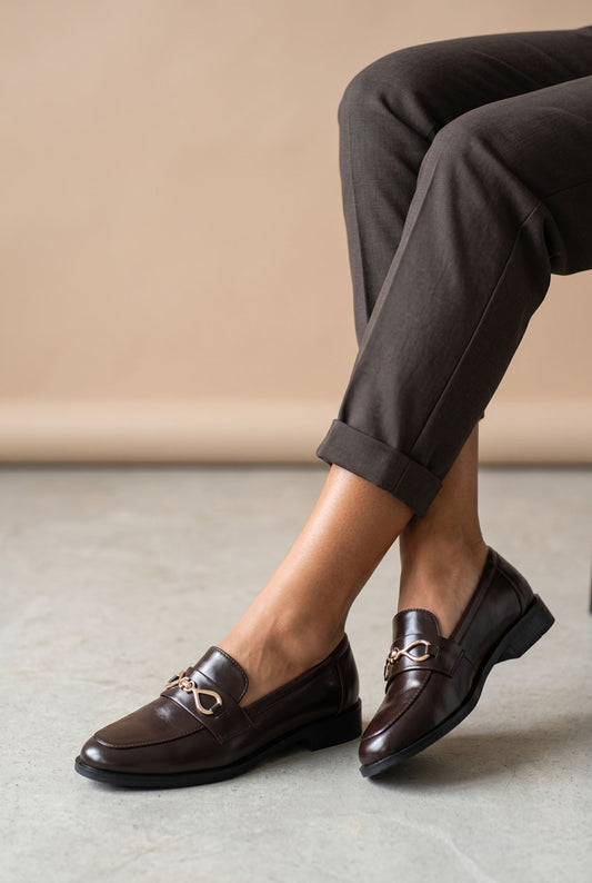 Mocassins avec boucle fantaisie Tea marron