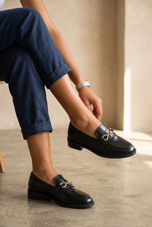 Mocassins avec boucle fantaisie Tea noir