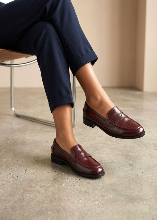 Mocassins intemporel Léane bordeaux