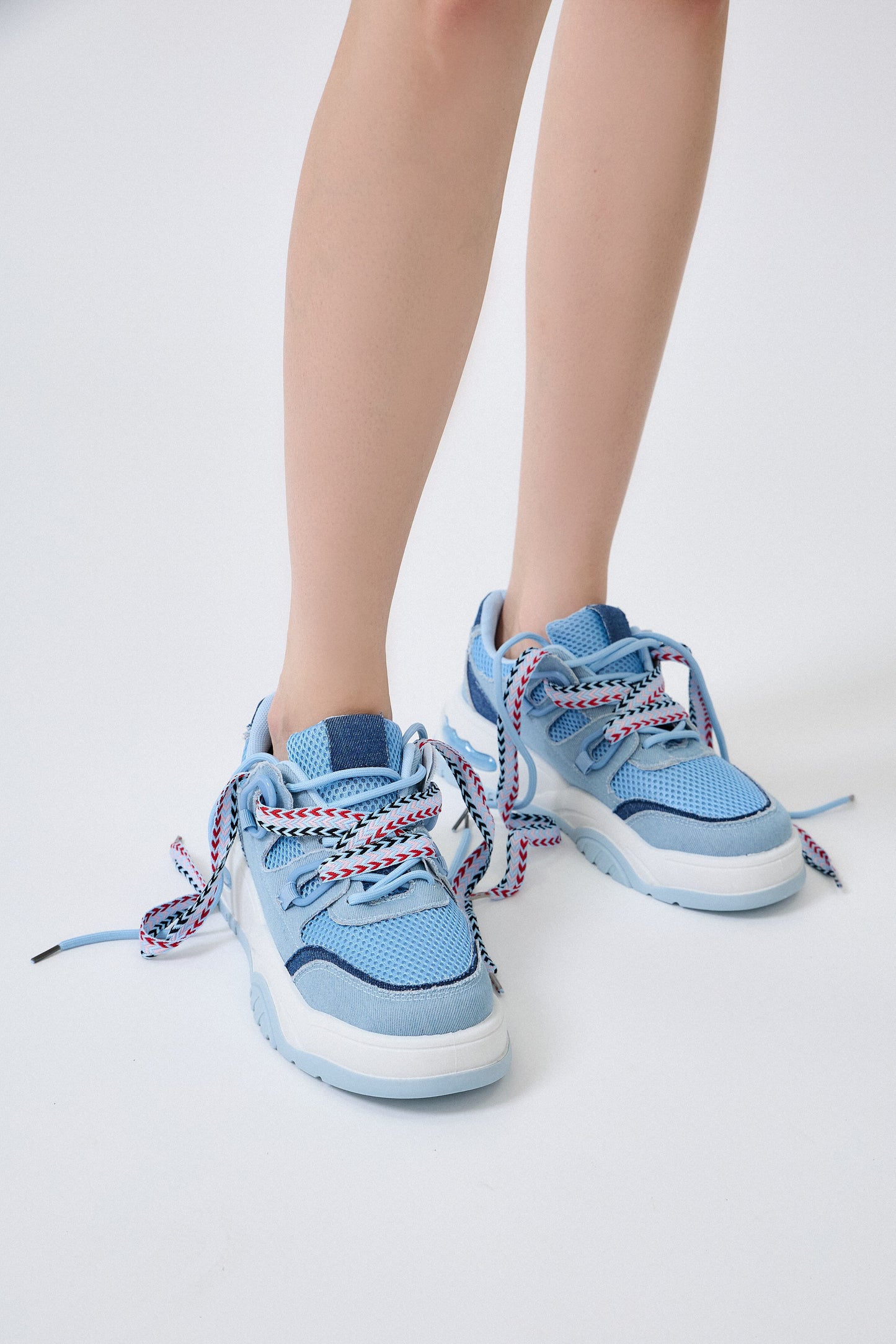 SP508 Baskets multicolore à lacets épais