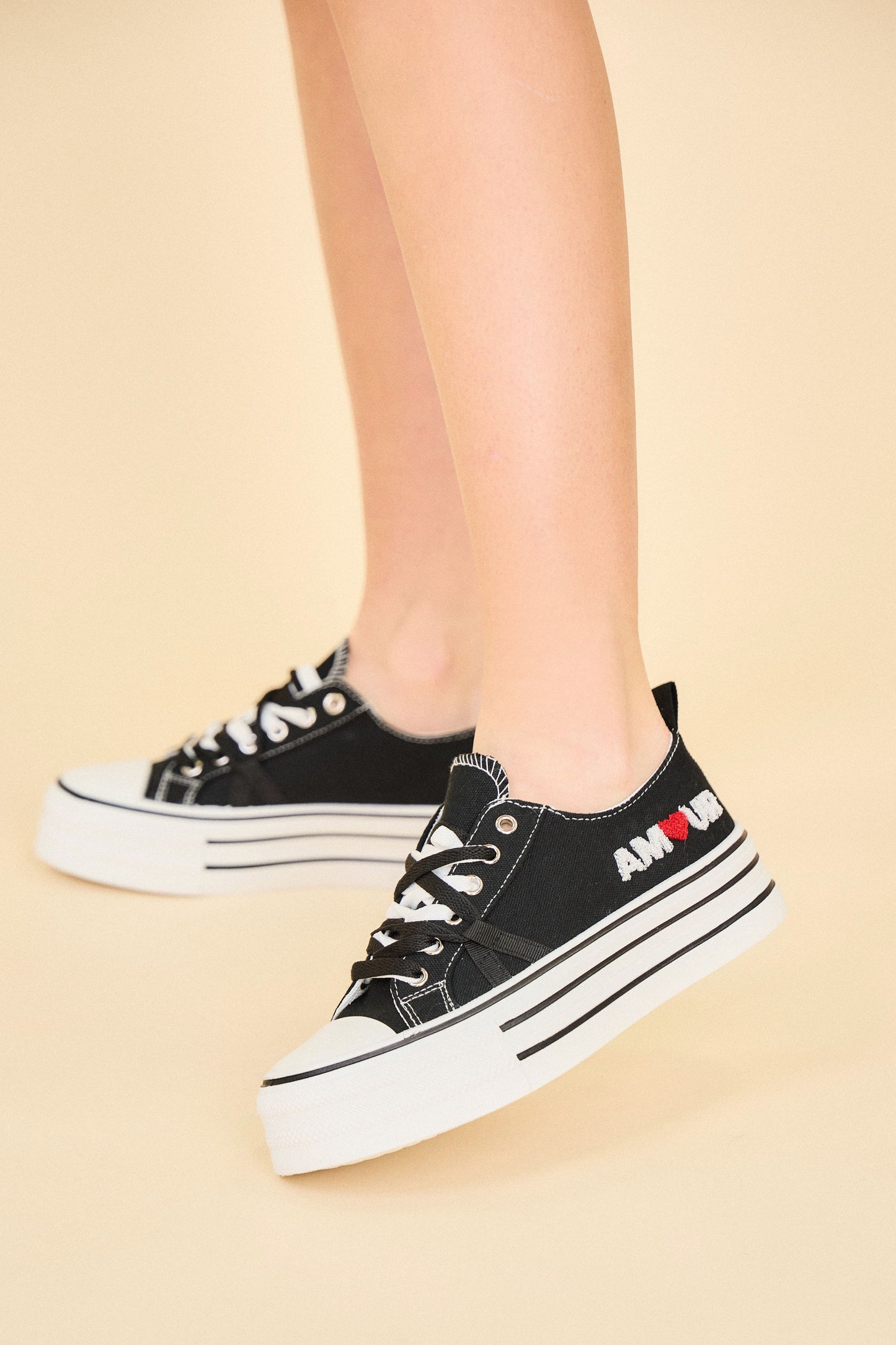 BK518 Baskets à lacets avec semelle plateforme