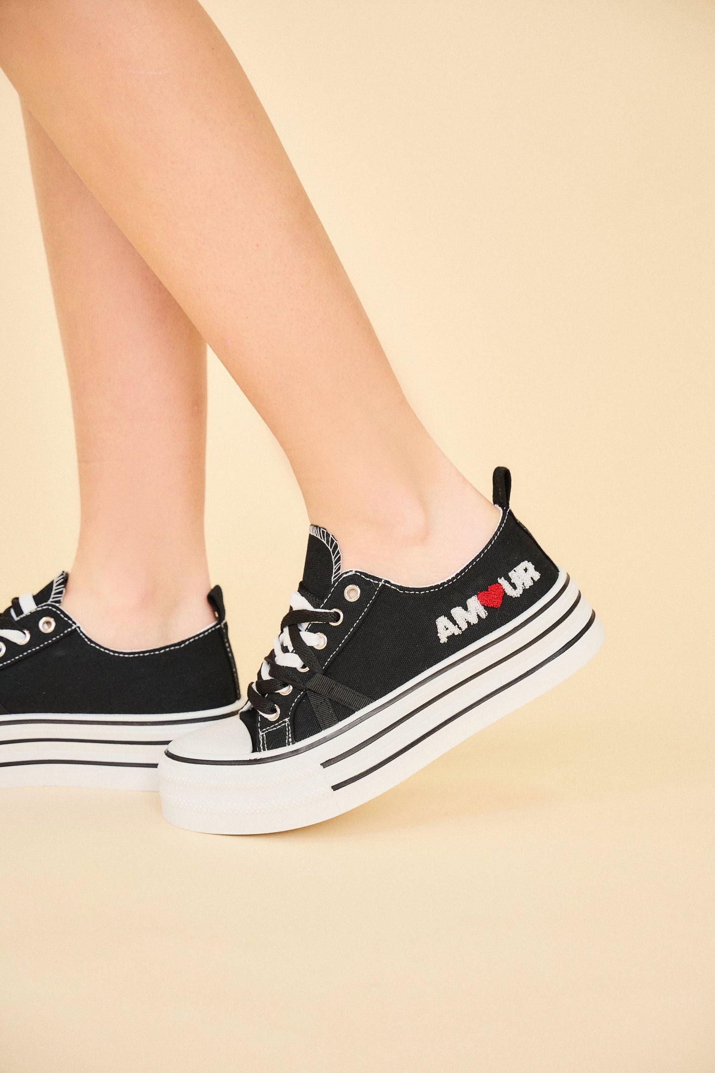 BK518 Baskets à lacets avec semelle plateforme