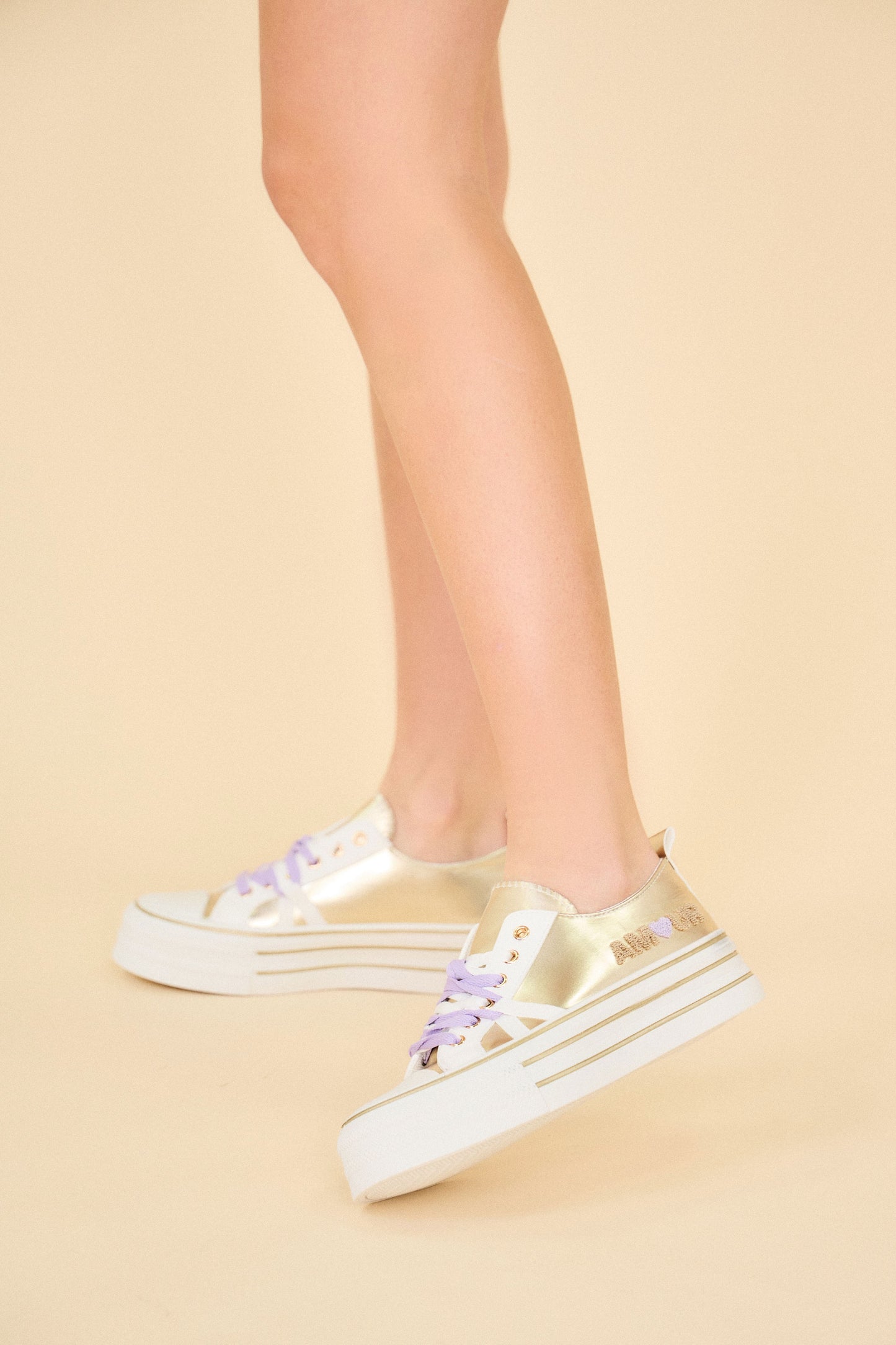 BK518 Baskets à lacets avec semelle plateforme