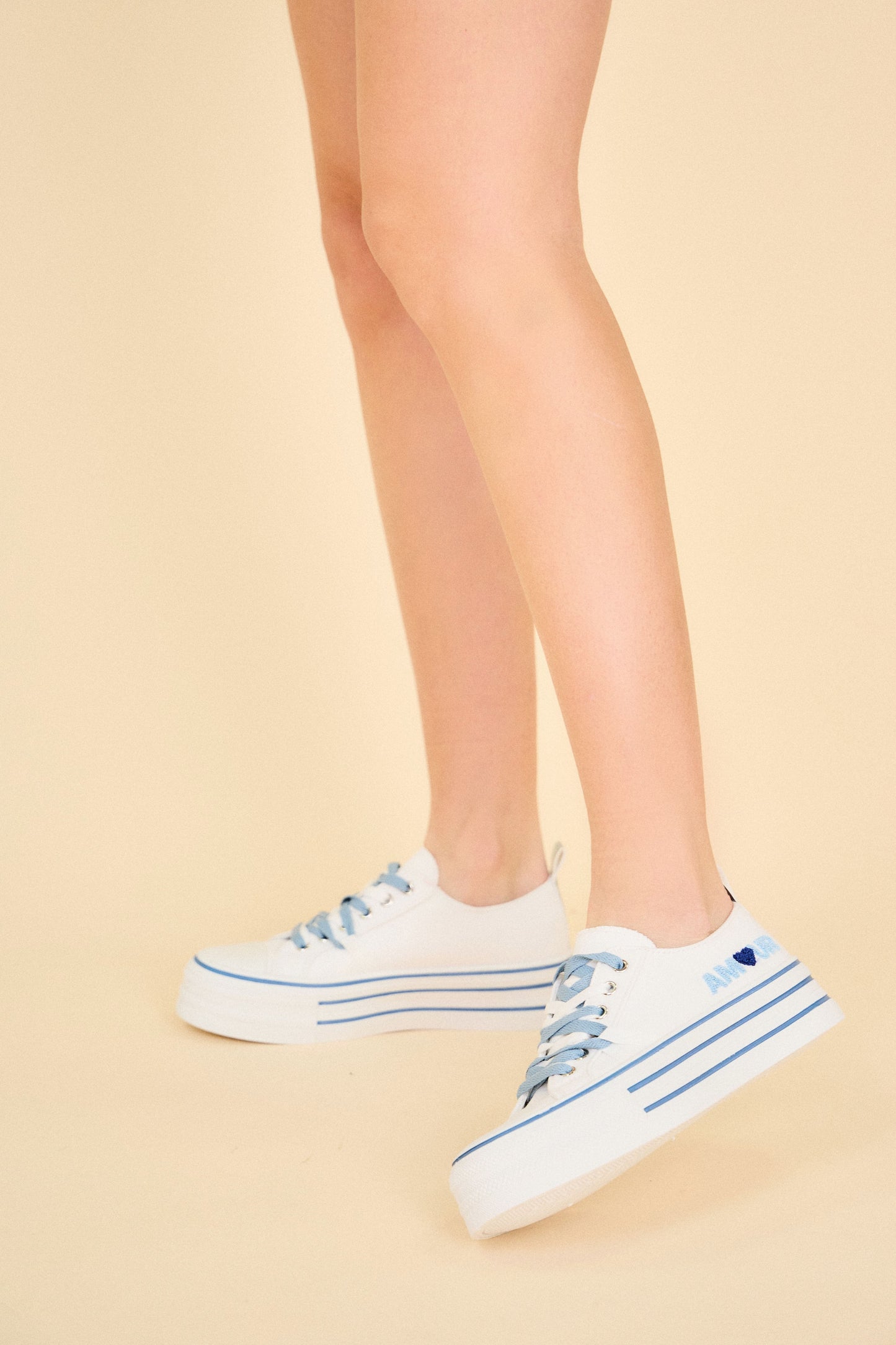 BK518 Baskets à lacets avec semelle plateforme
