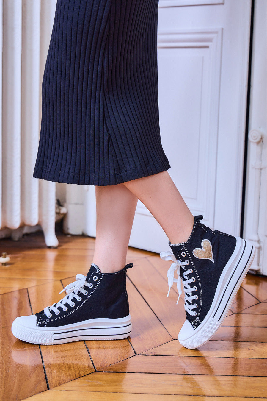 SP523 Baskets en tissus petit coeur