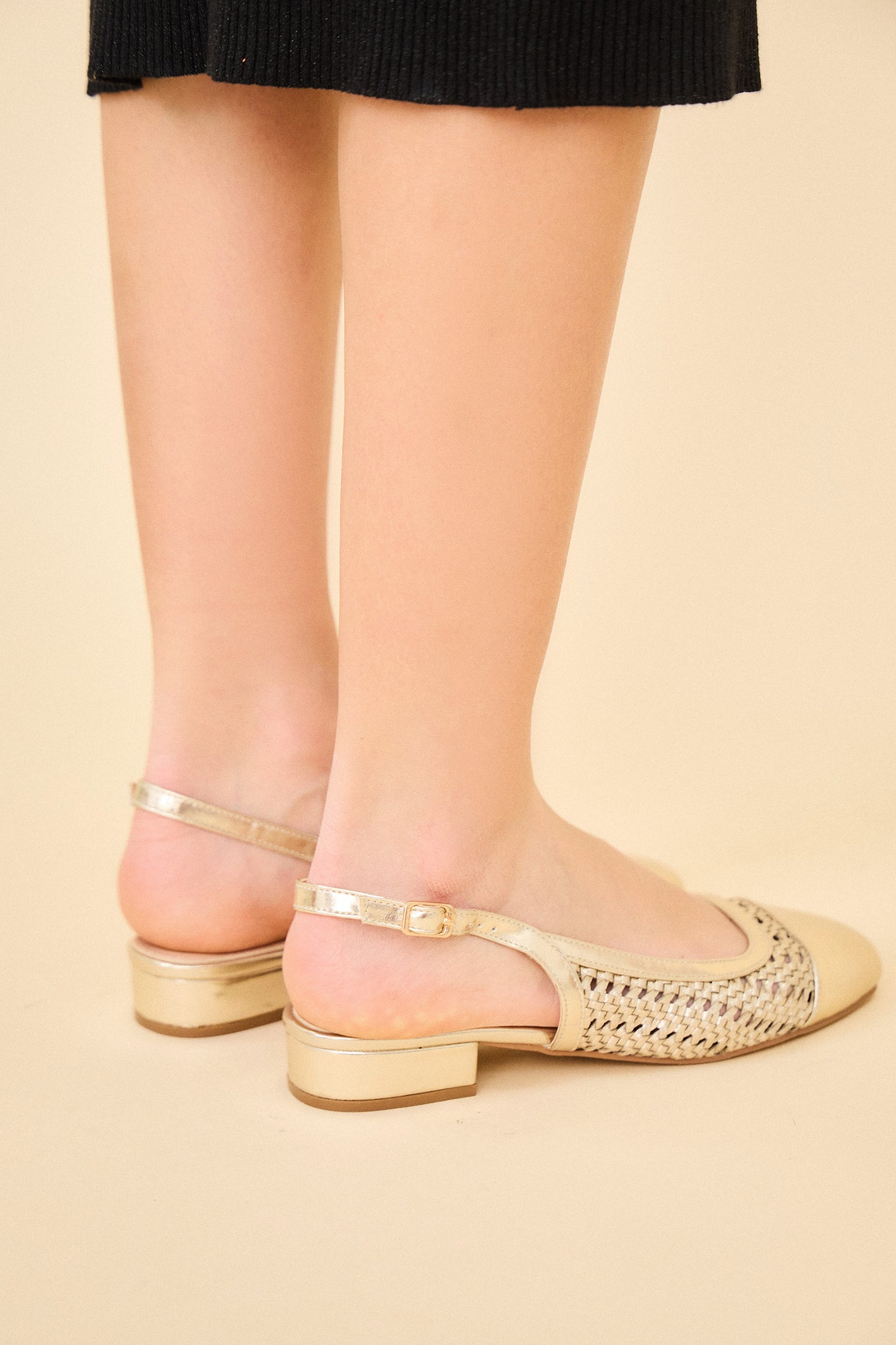 BK014 Ballerines irisée à bride cheville