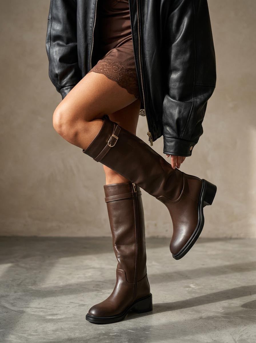 Bottes hautes marron Thélia