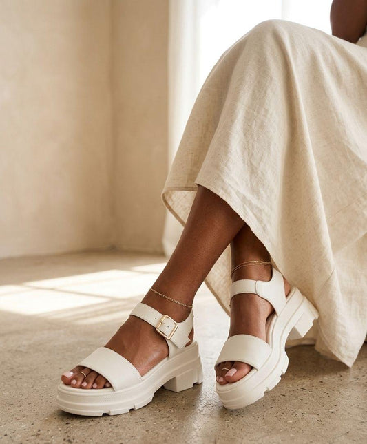 Sandales à bride avec plateforme Blanc  Rosalia