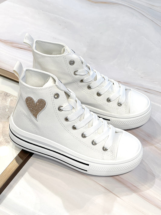 KID686 Baskets montante enfant à lacets