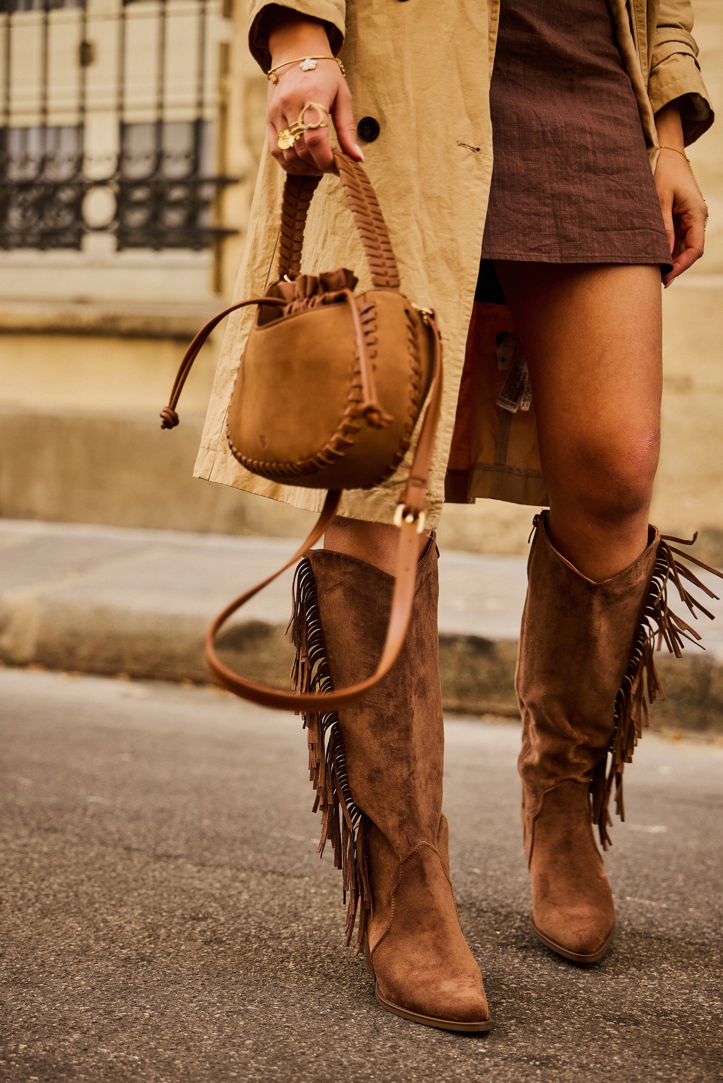 DF051 Santiag femme avec franges latérales