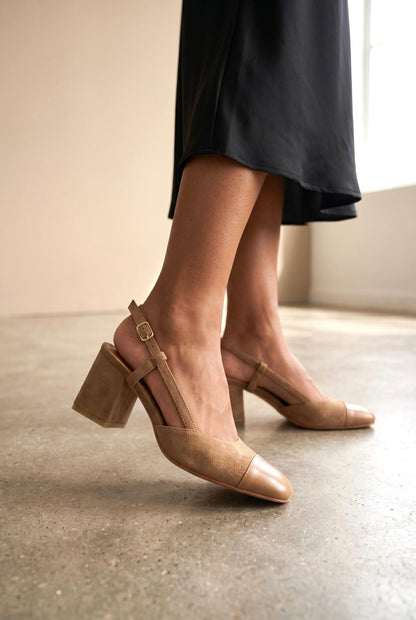 Babies slingback suédine Anabelle beige