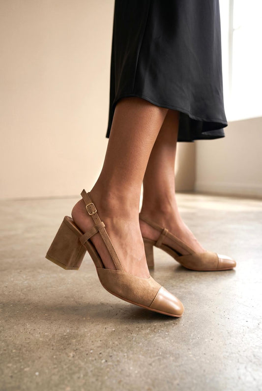 Babies slingback suédine Anabelle beige