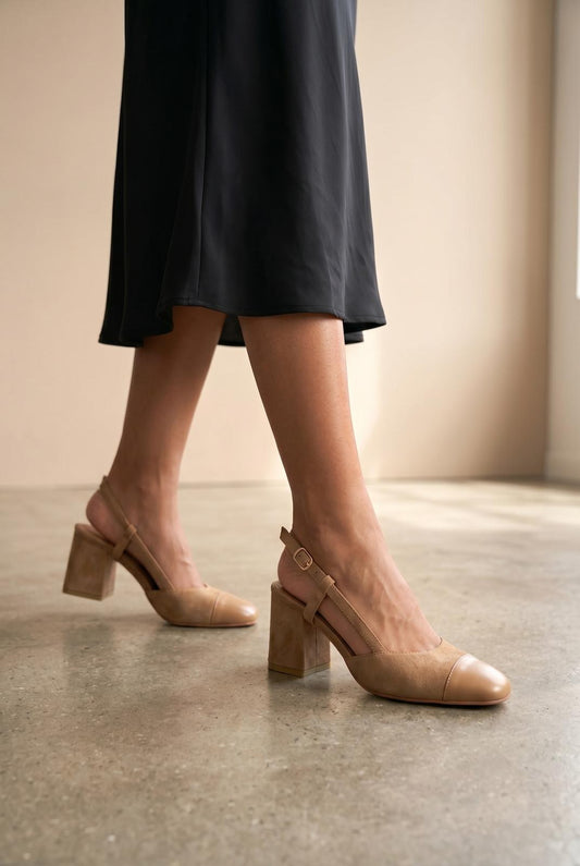 Babies slingback suédine Anabelle beige