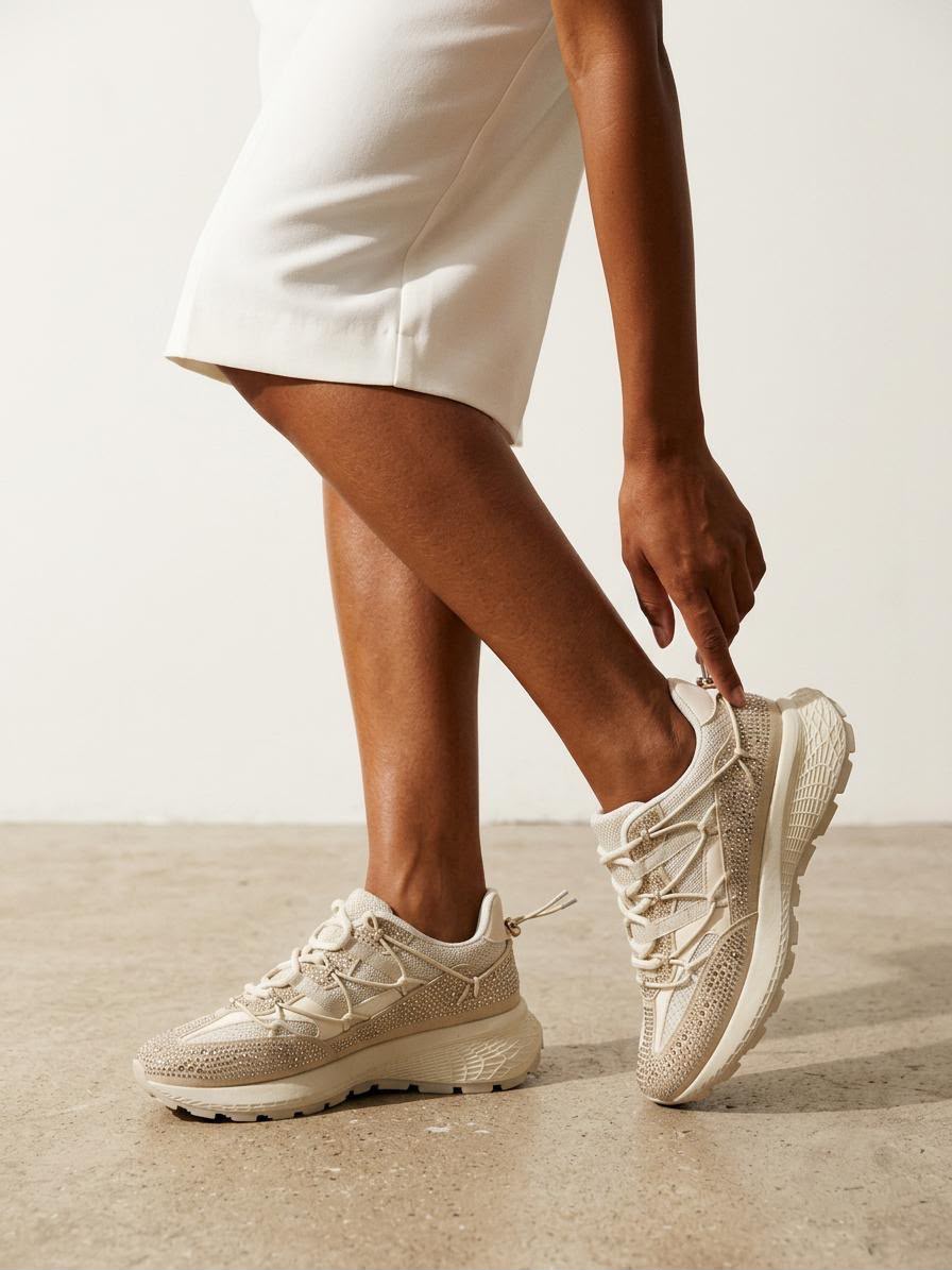 Sneakers à strass Beige Devon