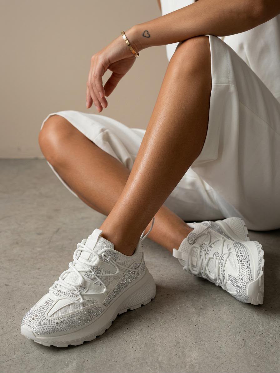 Sneakers à strass Blanc Devon