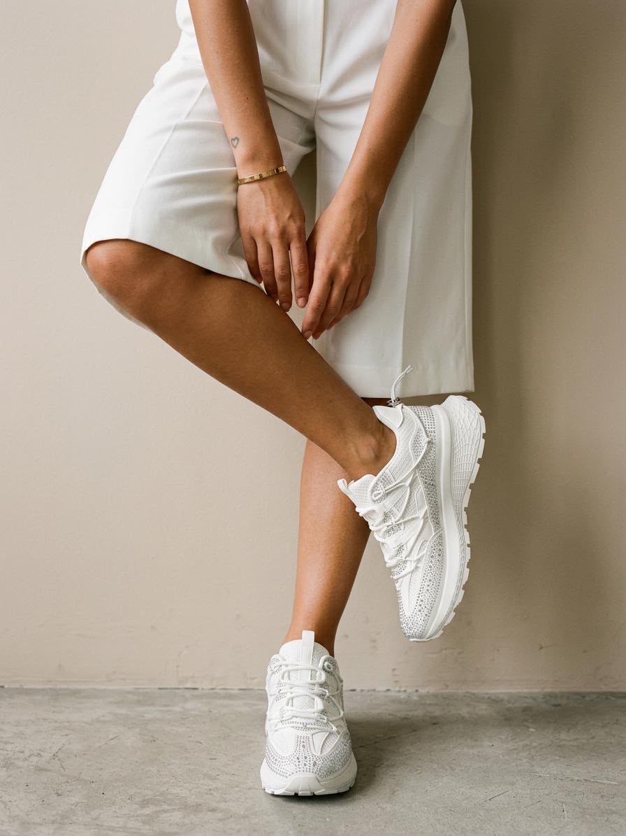 Sneakers à strass Blanc Devon