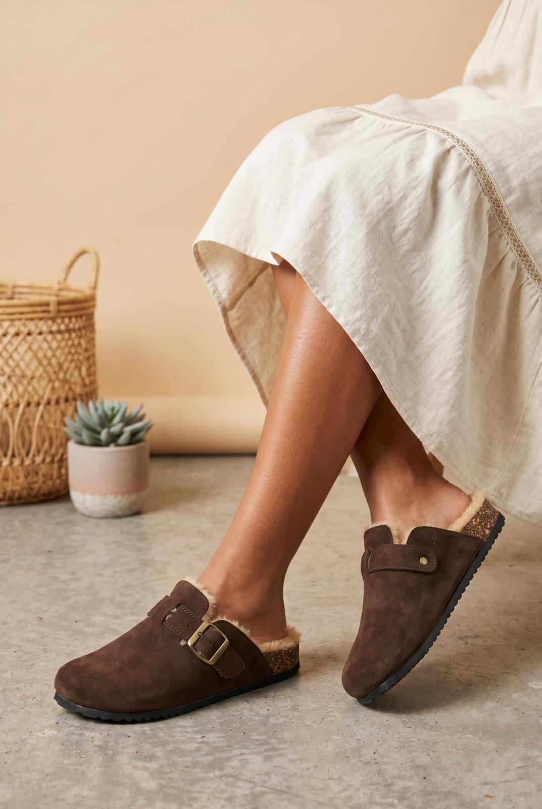 Mules fourrure Marron Maya