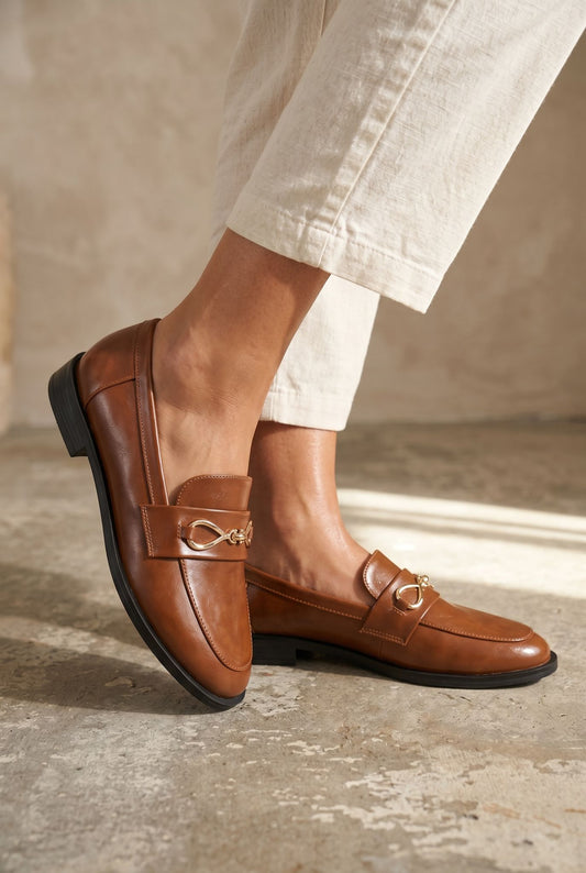 Mocassins avec boucle fantaisie Tea camel