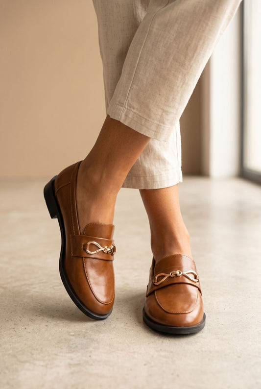 Mocassins avec boucle fantaisie Tea camel