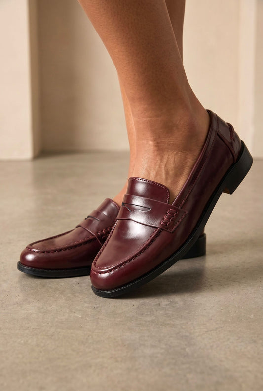 Mocassins intemporel Léane bordeaux