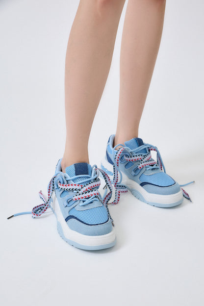 SP508 Baskets multicolore à lacets épais