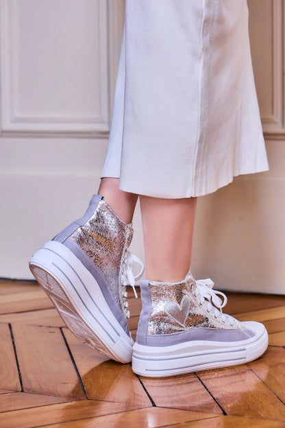 SP523 Baskets en tissus petit coeur