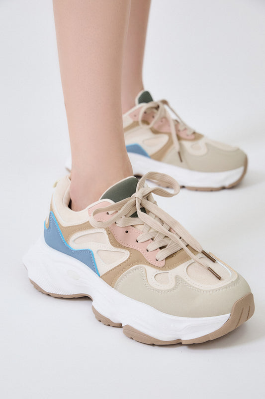 SP525 Baskets femme tricolore