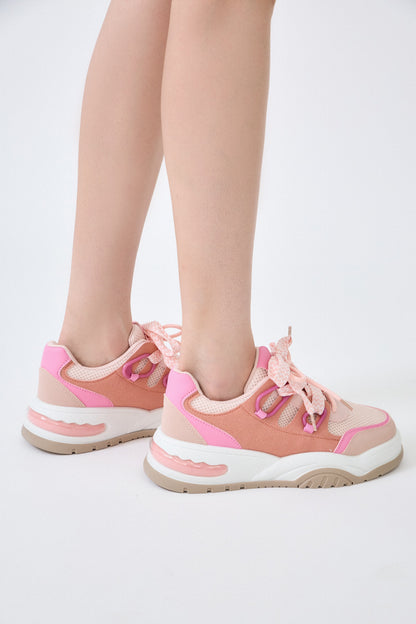 SP508 Baskets multicolore à lacets épais