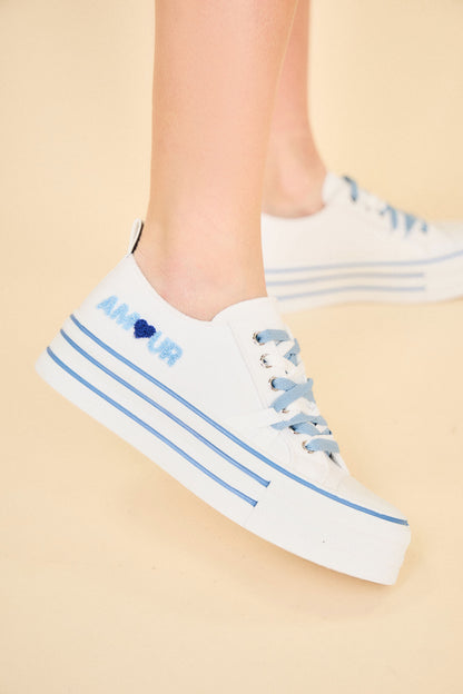 BK518 Baskets à lacets avec semelle plateforme