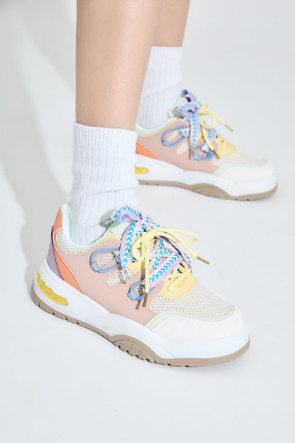 SP508 Baskets multicolore à lacets épais