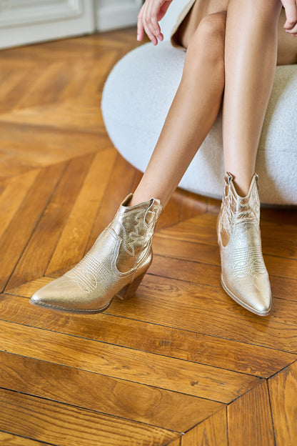 WJ003 Bottines santiag esprit bohème chic
